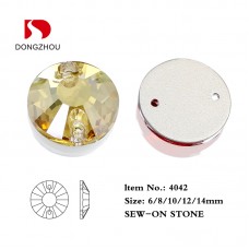 DZ 4042  8mm 10mm 12mm 14mm 16mm 18mm round shape  crystal sew on stone 